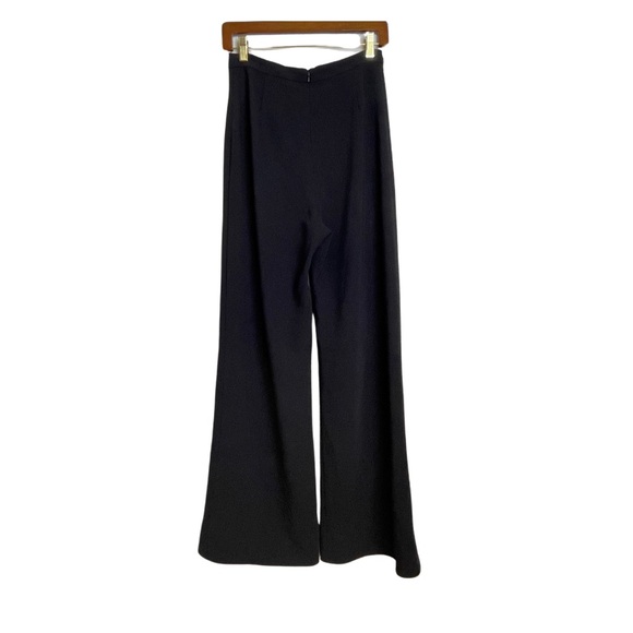 Amanda Uprichard Black Flat Front Straight Pants Size S Hight Waist Wide Leg - Picture 2 of 16